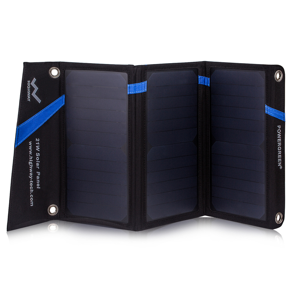 PowerGreen солнечное зарядное устройство 21 Вт двойные порты USB Мобильный телефон солнечная панель Power Bank