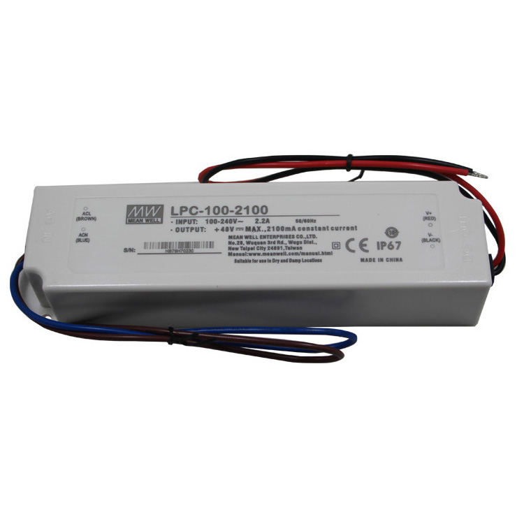 Meanwell IP67 LPC-100-350 100 Вт Водонепроницаемый Постоянный ток тонкий 100 Вт 350мА светодиодный драйвер