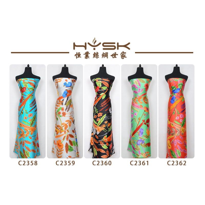 Hysilk 100% чистый шелк тутового шелкопряда Отпечатано вручную атласная ткань C2358