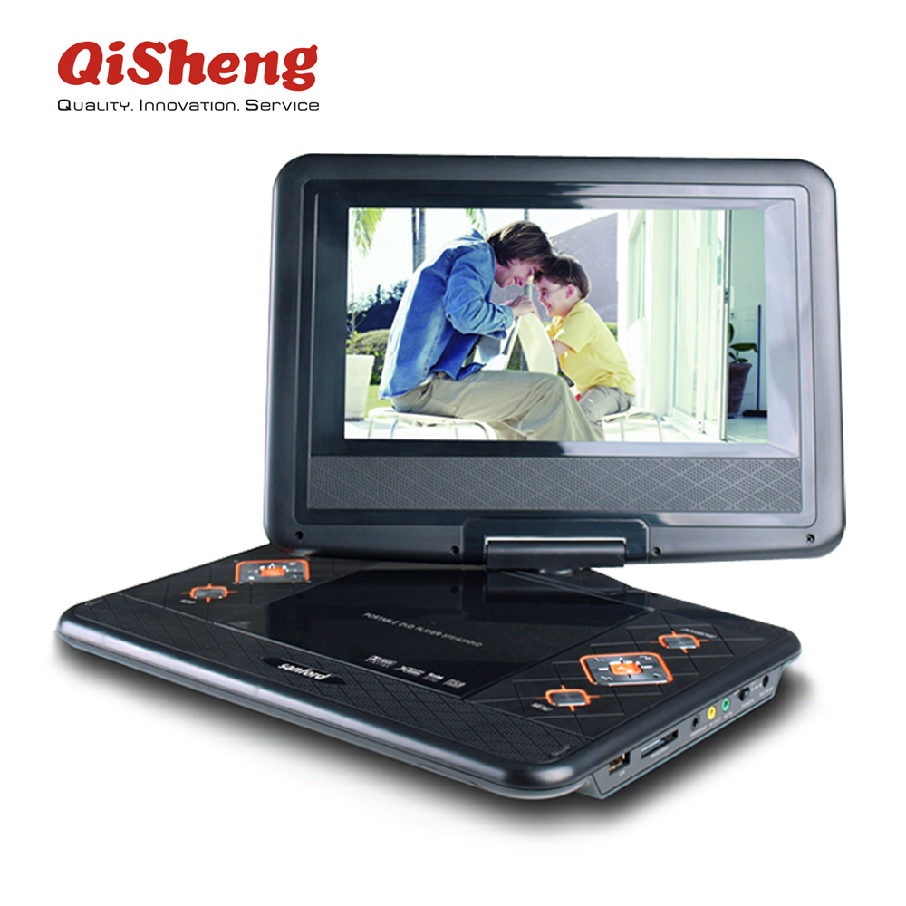 9 дюймов портативный dvd-плеер с ТВ, MP3,MP4, радио, USB, память SD