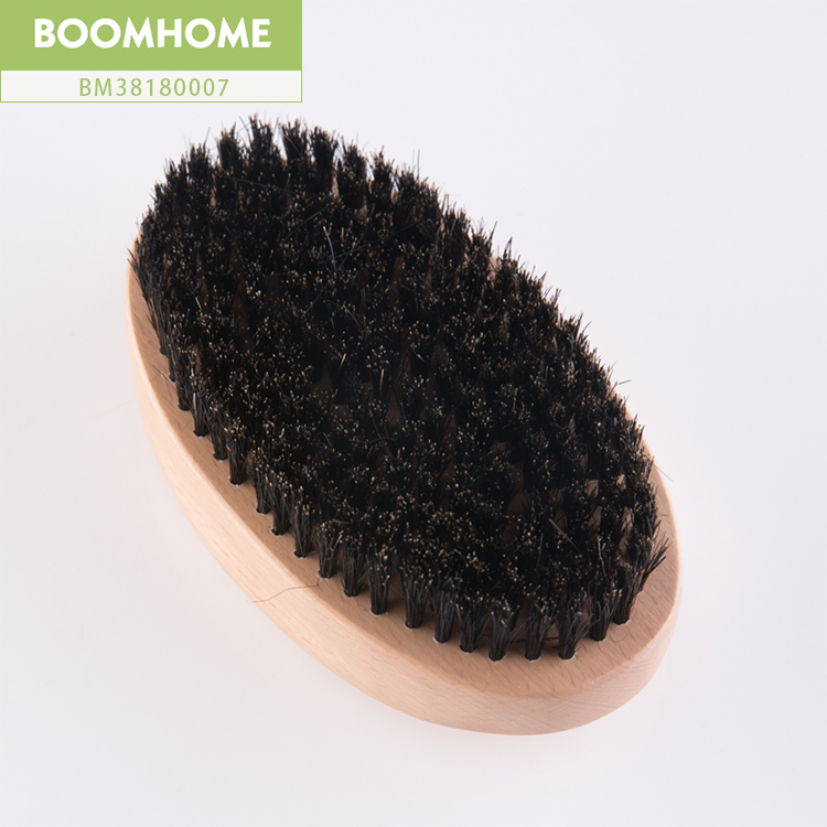private label eco friendly boar bristle curve 360 Soft Palm Wave Brush for beard