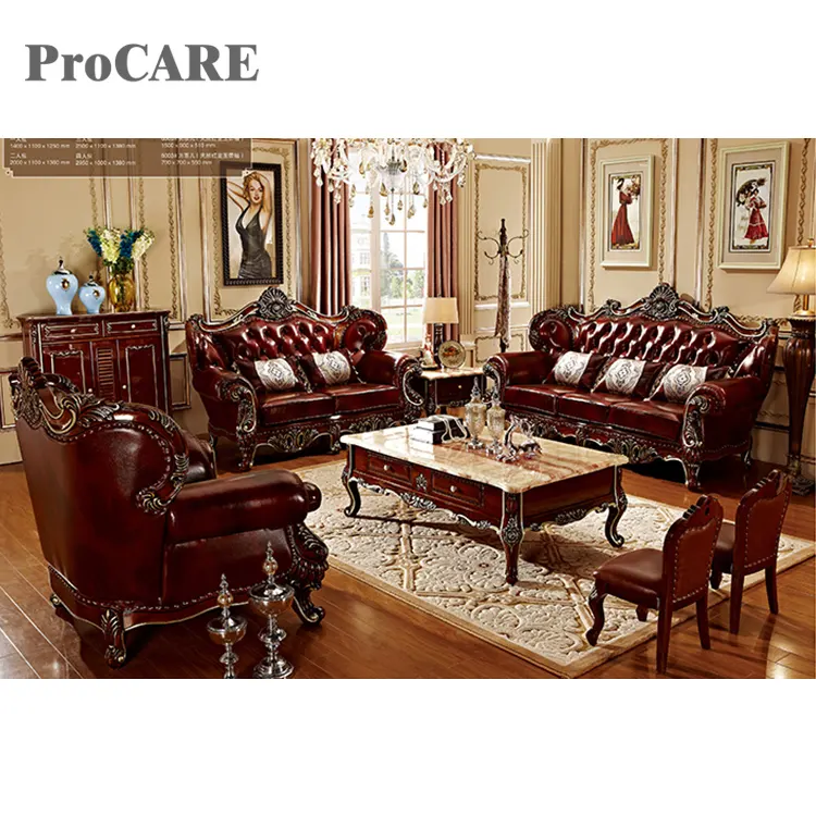2020 new designs leather wooden sofa set with coffee table