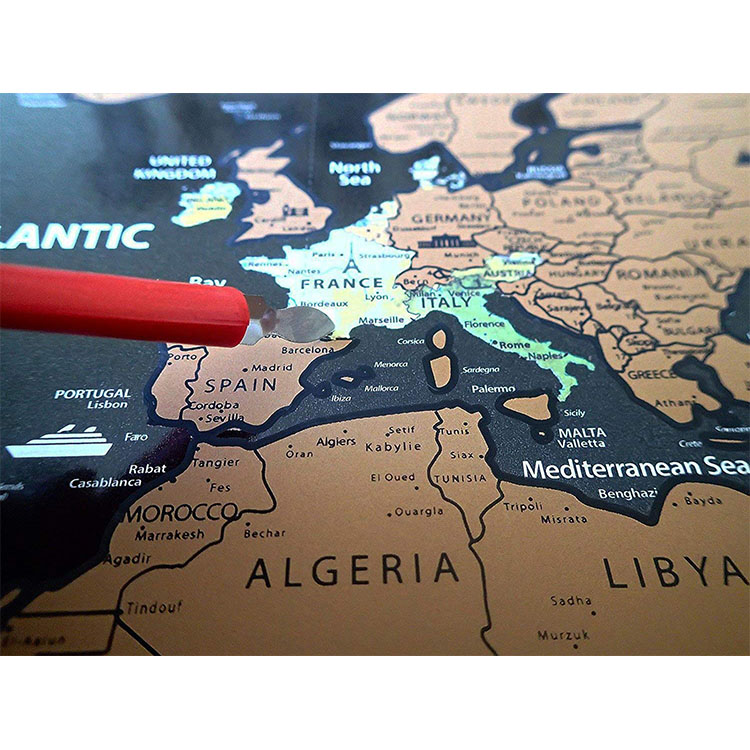 Hot sale hard paper stereoscopic stickers travel map