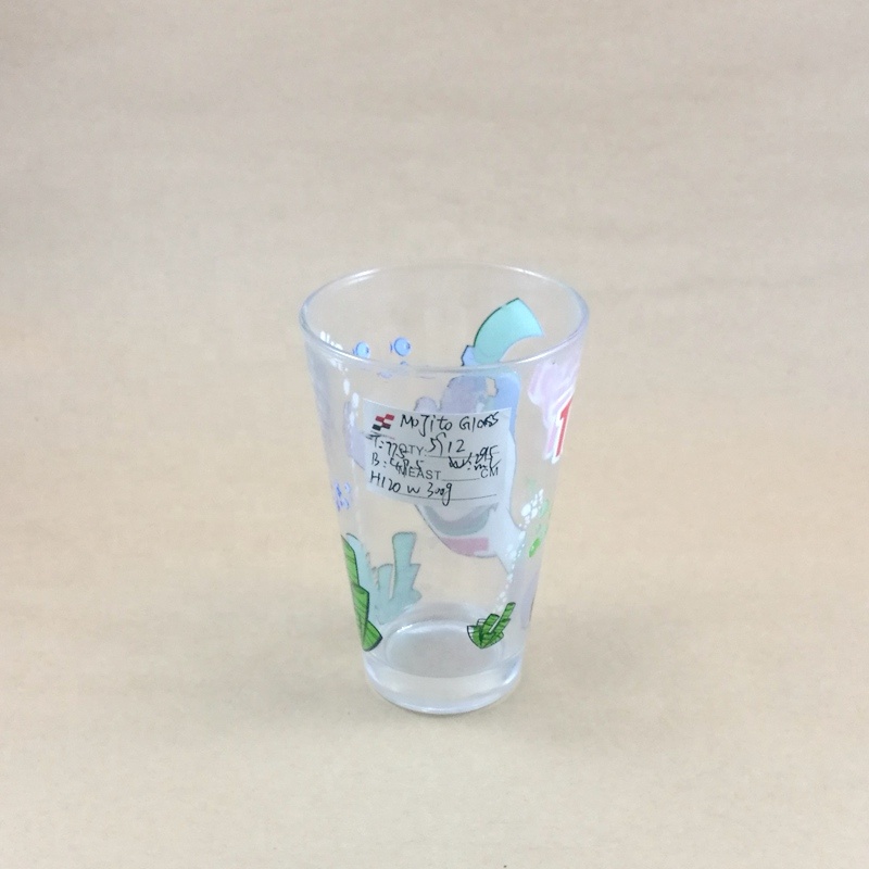 Factory Made New 12oz glass cup,blink max glass cup,drinking glass cup with flower design for Home Kitchen Dining bar