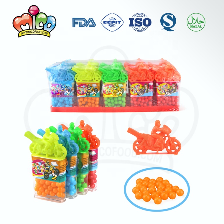 Motorcycle Whistle Shape Mix Color Bean Candy Toy Candy In Bottle