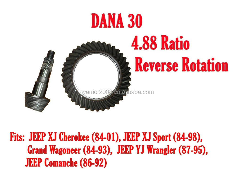 Кольцо и шестерня D30488R дана 30 обратный, 4,88 соотношение для Jeep Wrangler YJ 87-95 Jeep Cherokee XJ 84-91