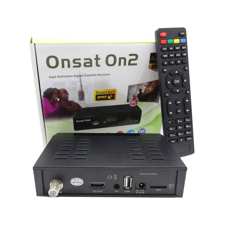 Onsat On2 mepg4 gprs DVB-S2 декодер с Tcam счет открыть MYTV и французских каналов для Африки
