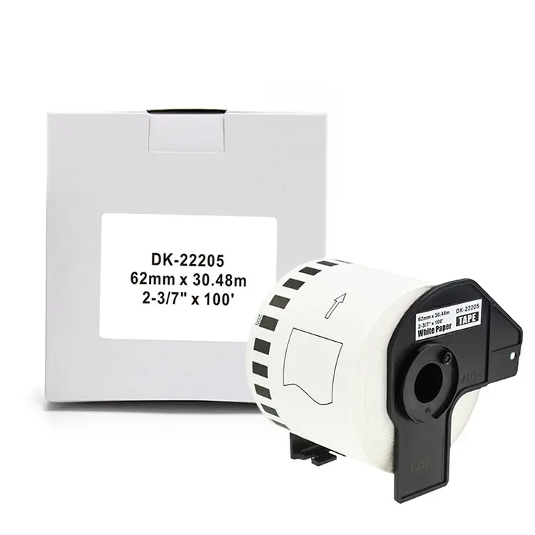 Рулоны совместимых этикеток DK22205 DK2205 для принтеров Brother QL 62 мм x 30,48 м
