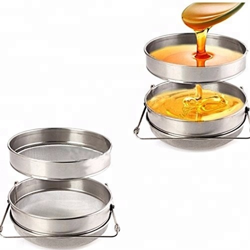 304 Double Sieve Stainless Steel Bucket Top Honey Strainer /Filter for Honey Processing