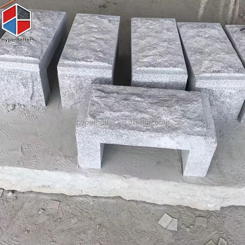 Уличные прямоугольные серые гранитные стулья