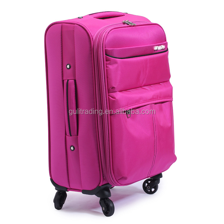 soft sided suitcase cabin polyester carry-on luggage trolley bag