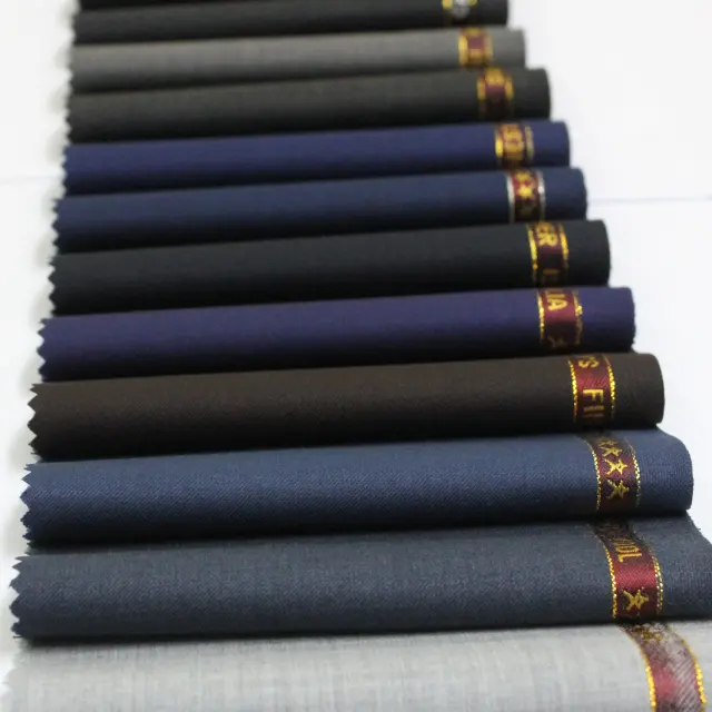 popular many solid plain colors for high quality regular ready stock merino worsted wool blended suit fabrics
