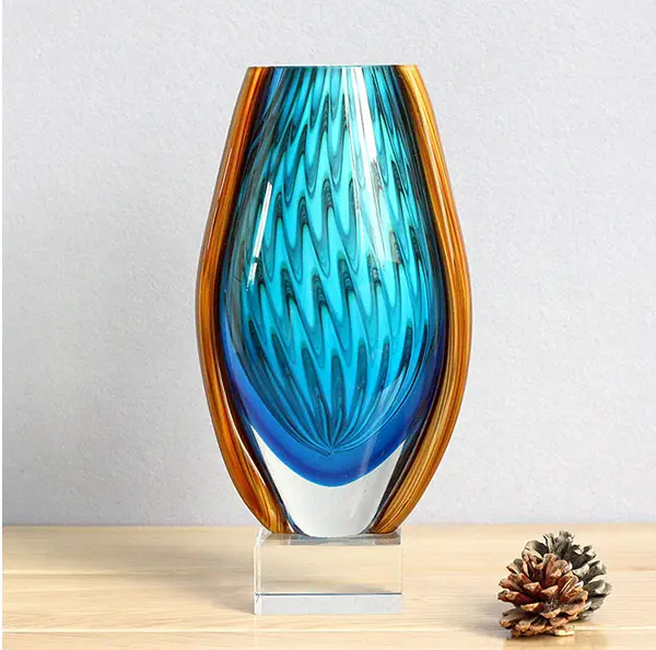 Blue murano vase art