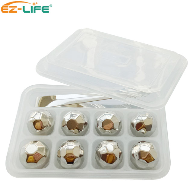 2021 New Diamond Steel Ball Set BPA Free Stainless Steel Ice Cubes Whiskey And Stone