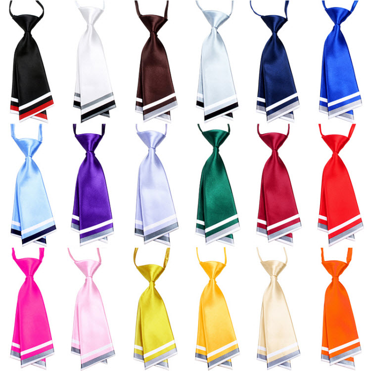 Polyester Ties For Girls Women Solid Colors Ties Popular School Neck Tie