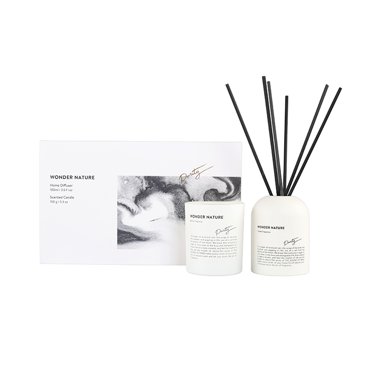 M&SENSE Sound of Wind Collection Wonder Nature Gift Box Luxury Scented Reed Diffuser Candle Set