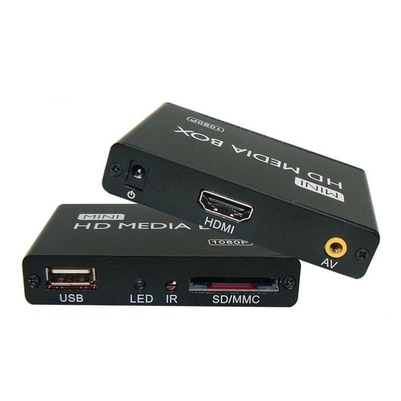 Мини 1080P Full HD HDMI медиаплеер-коробка MKV/RM-SD/USB/MMC HDD-HDMI (BOXCHIP F10)