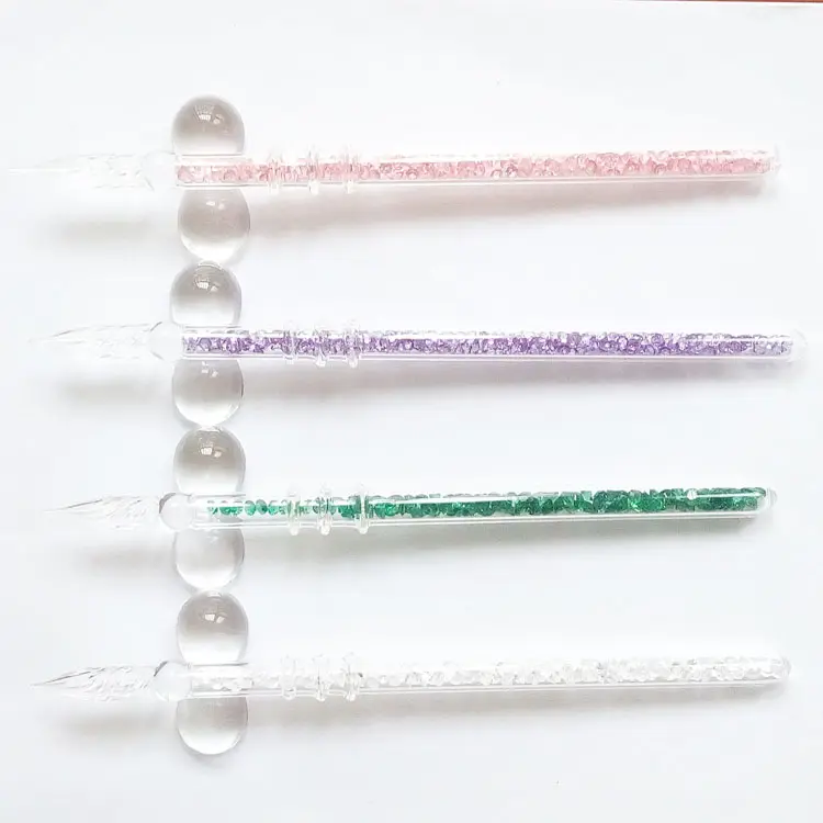 Elegant Vintage Handmade Crystal Glass Diamond Dip Sign Pen