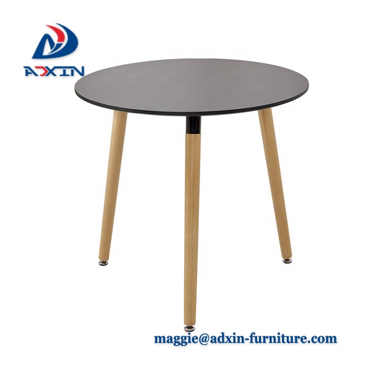 Hot sale modern design 80x80cm round table with 3 wooden legs cafe table for sale