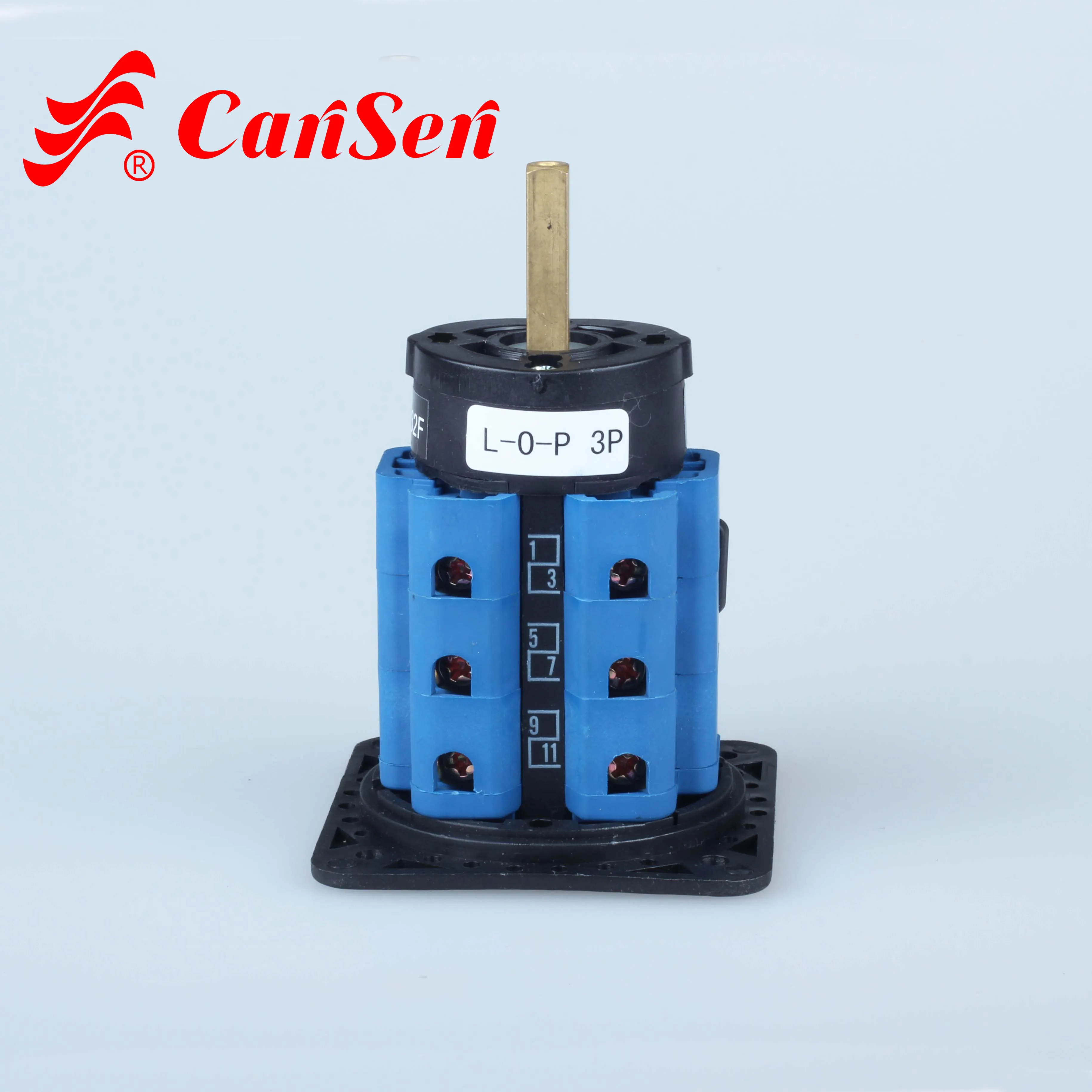 Cansen LW26-32F L-O-P finger protect long copper shaft 3 position rotary switch