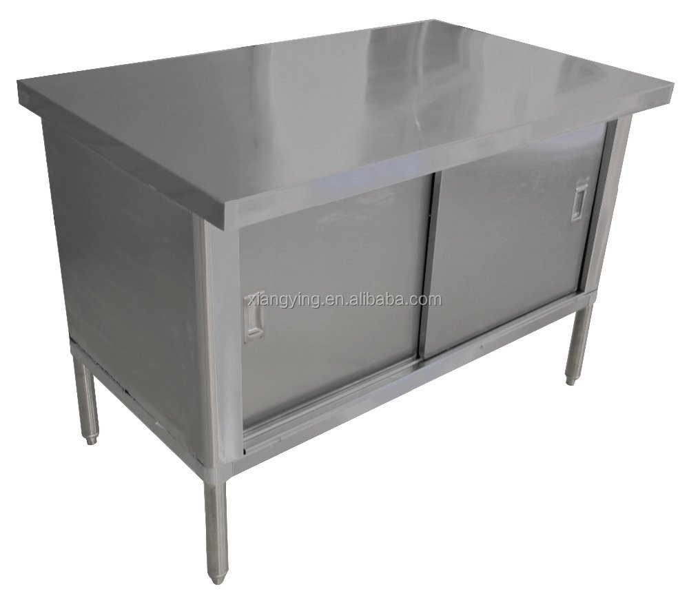 NSF Approval Stainless Steel Kitchen Dish Cabinet With Sliding Door / Knock Down Cabinet
