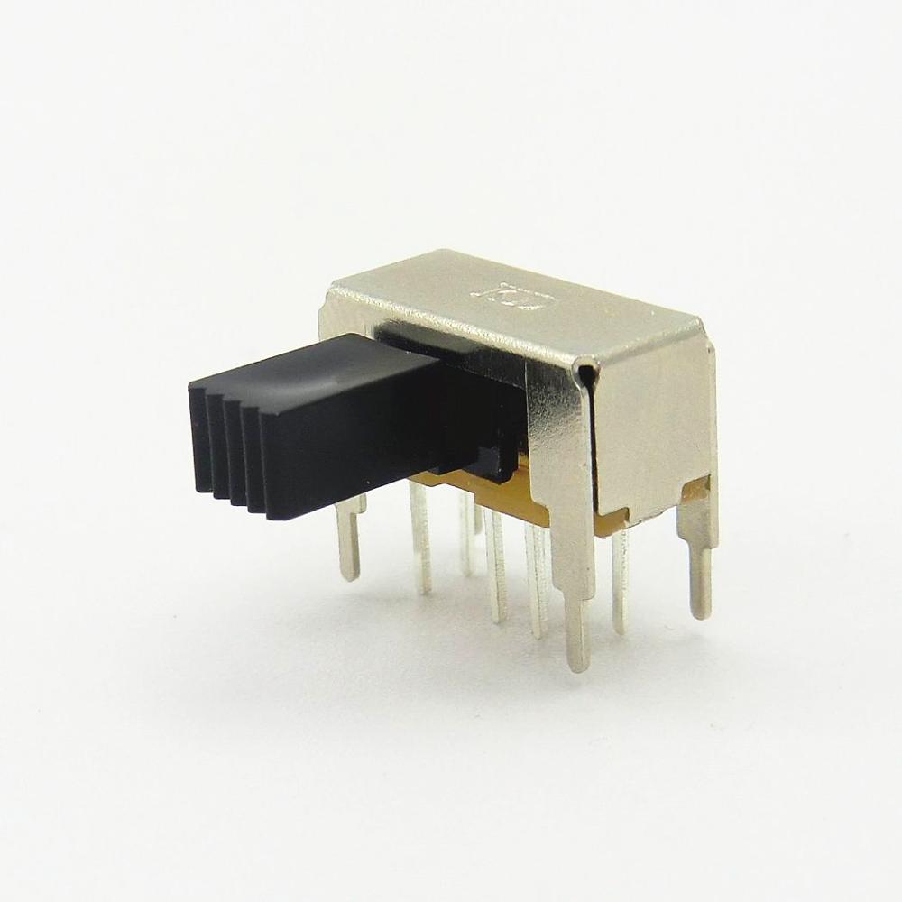 0.1a 30v right angle 2 pole 3 position dp3t slide switch