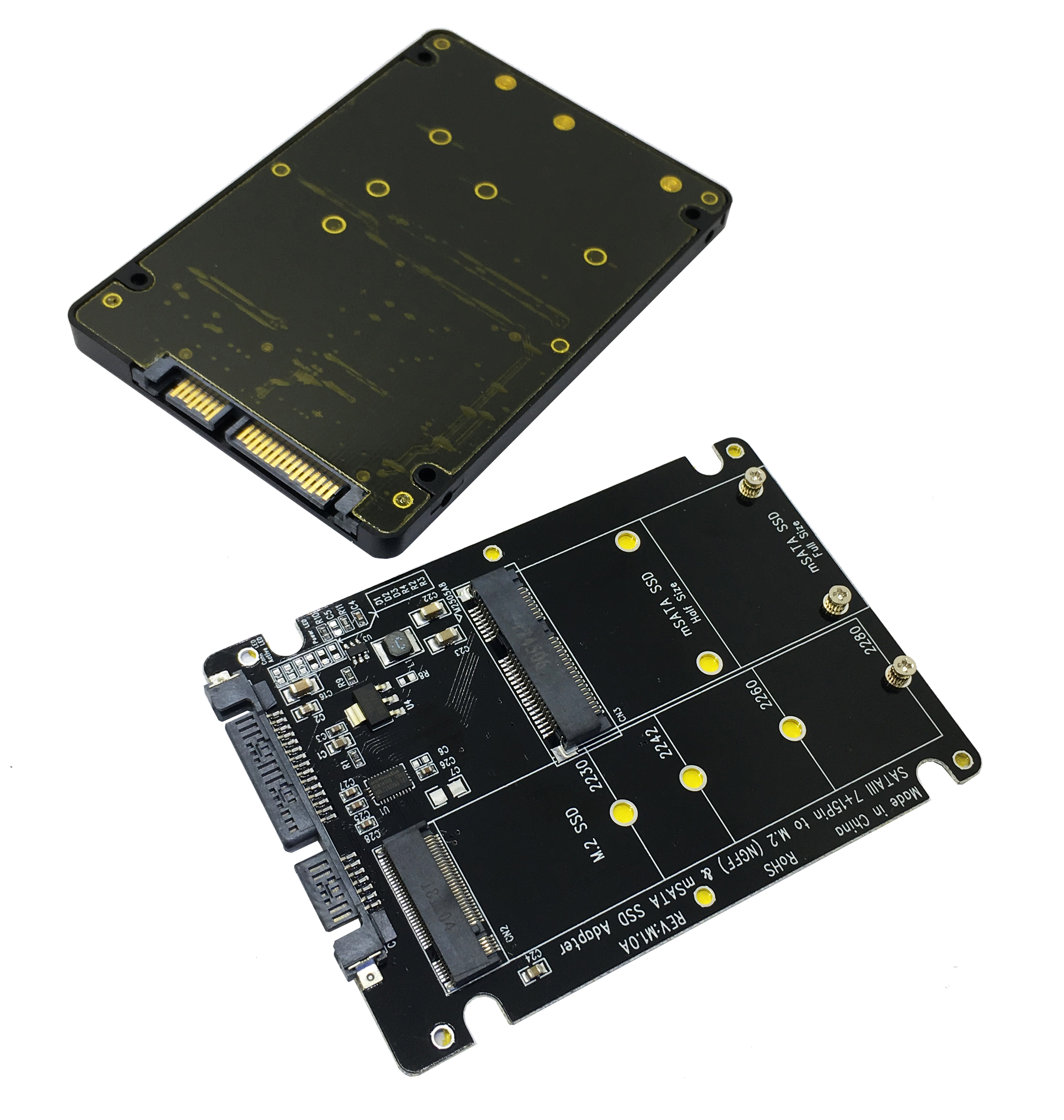 M.2 NGFF для передачи SATA3 коробка и msata-sata жесткий диск коробка 2 в 1 SSD адаптер карты