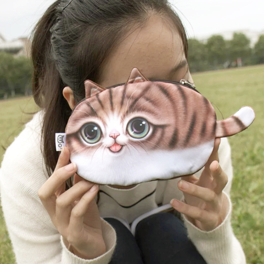 3D кошелек с лицом кошки, кошелек, Милая мини-сумка, маленькая сумка в форме животного