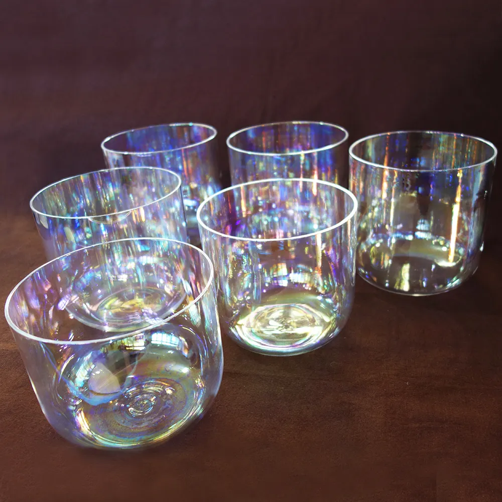SUCCESS Clear Quartz Crystal Bowl Healing good sound seven color cosmic clear crystal Поющая чаша