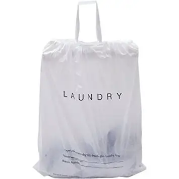 cornstarch based custom printed wholesale Eco friendly biodegradable hotel drawstring laundry plastic bag with logo
