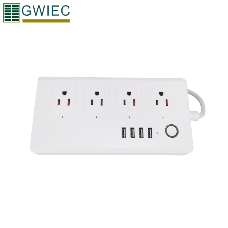GWIEC США Стандартный приложение дистанционного Contral 4 розетки расширения Smart Wi Fi мощность полосы с USB