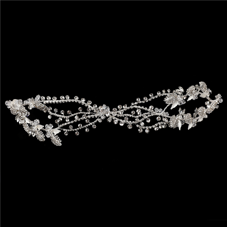 Серебряный шарм горный хрусталь ручной работы свадебные hairband аксессуары для волос