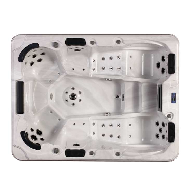 Factory acrylic material 6 person hot tub massage spa pool with video