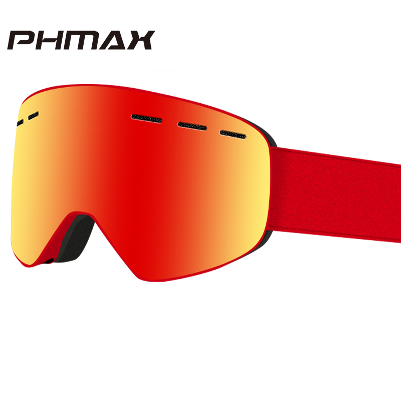 PHMAX брендовые 6 видов цветов лыжные очки, двухслойная противотуманная большая Лыжная маска UV400, очки для катания на лыжах, мужские и женские очки для сноуборда