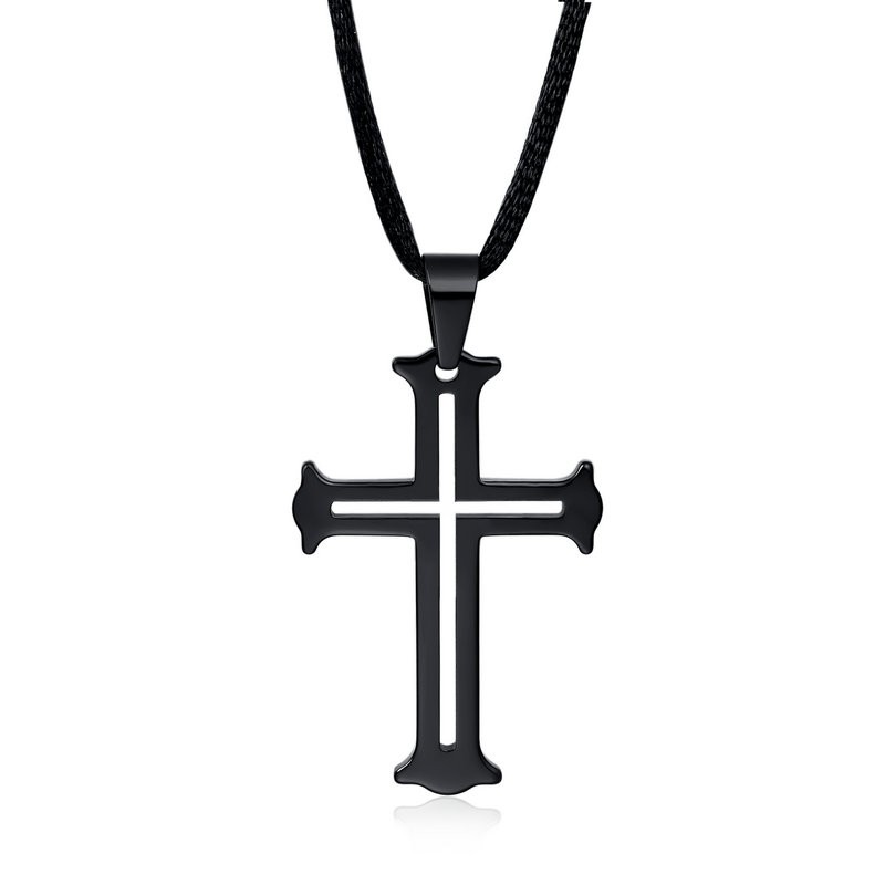 Chengjewelers оптовая продажа, IP, черное покрытие, карбид вольфрама, крест, Иисус, кулон, медиатор