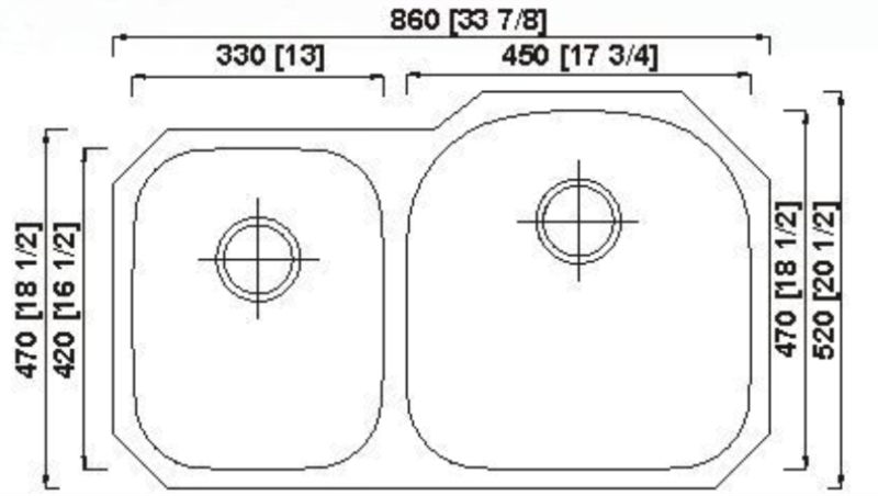 Кухонная раковина 8652AR с двойной чашей XHHL cupc