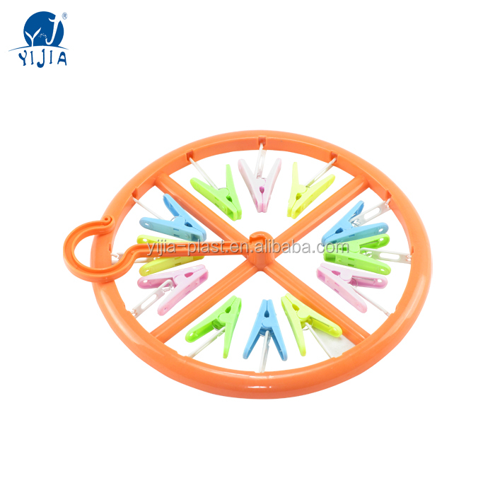Cheap colourful plastic clothes dryer with clips