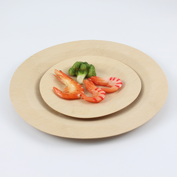 all natural Biodegradable bamboo round plates Disposable serving tray for Any Meal or Gathering