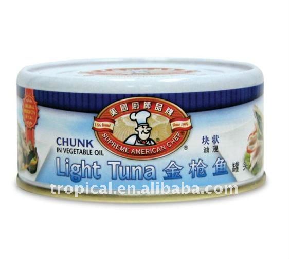 Консервированный свет означает, что тунец Chunk скидджек Бонито хлопья в растительном масле 170 г * 48