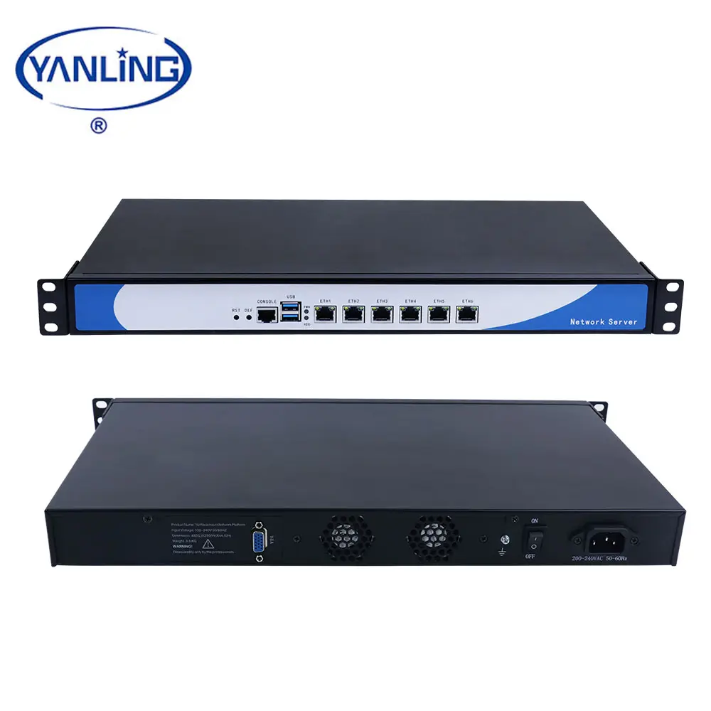 Industrial Server Portable Industrial Computer Mini Rack Mount Network Server With Celeron 3855U 6 Intel Lan Firewall PC