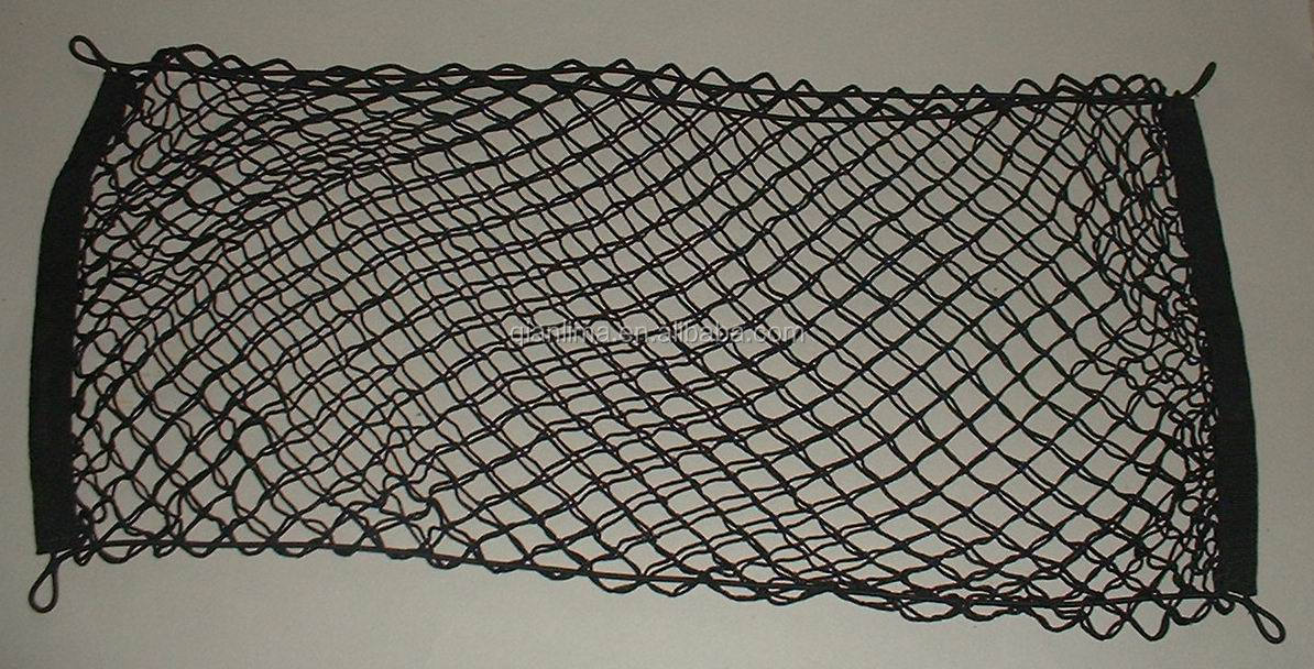 Black Car Trunk Rear Tail Elastic Mesh Nylon Cargo Net With Hooks