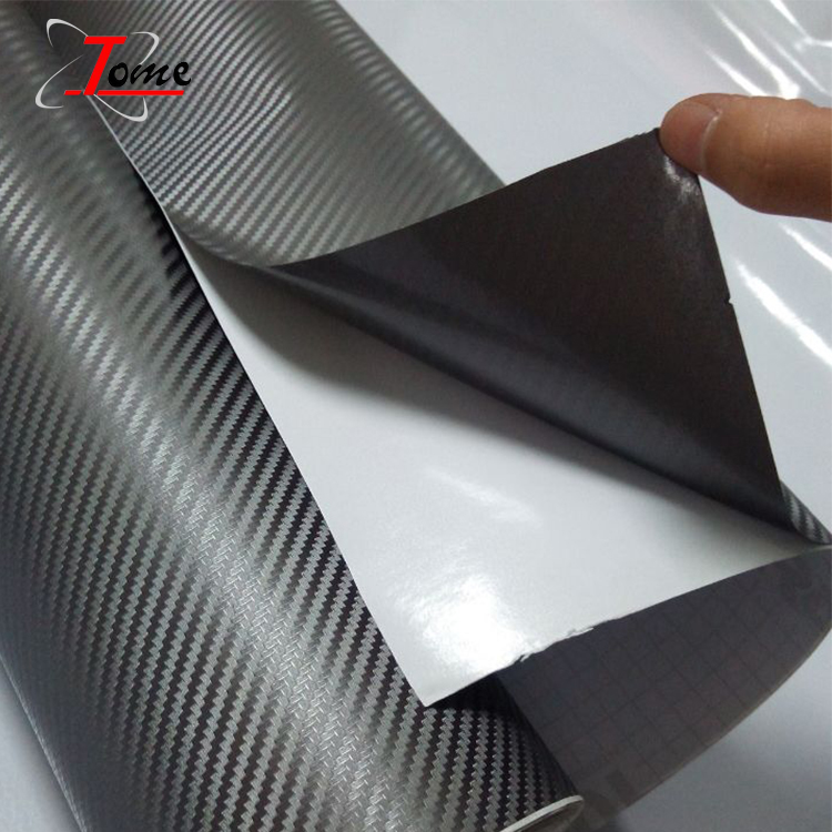 Bubble free self adhesive Carbon fiber vinyl wrapping film/auto vinyl 3D carbon paper