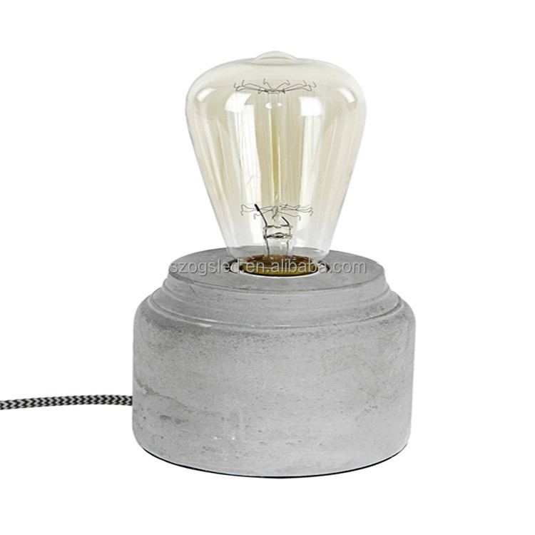 OGS Supplier E27 Lighting Cement Standing Table Lamp Hotel Housing Decor Desk Lighting