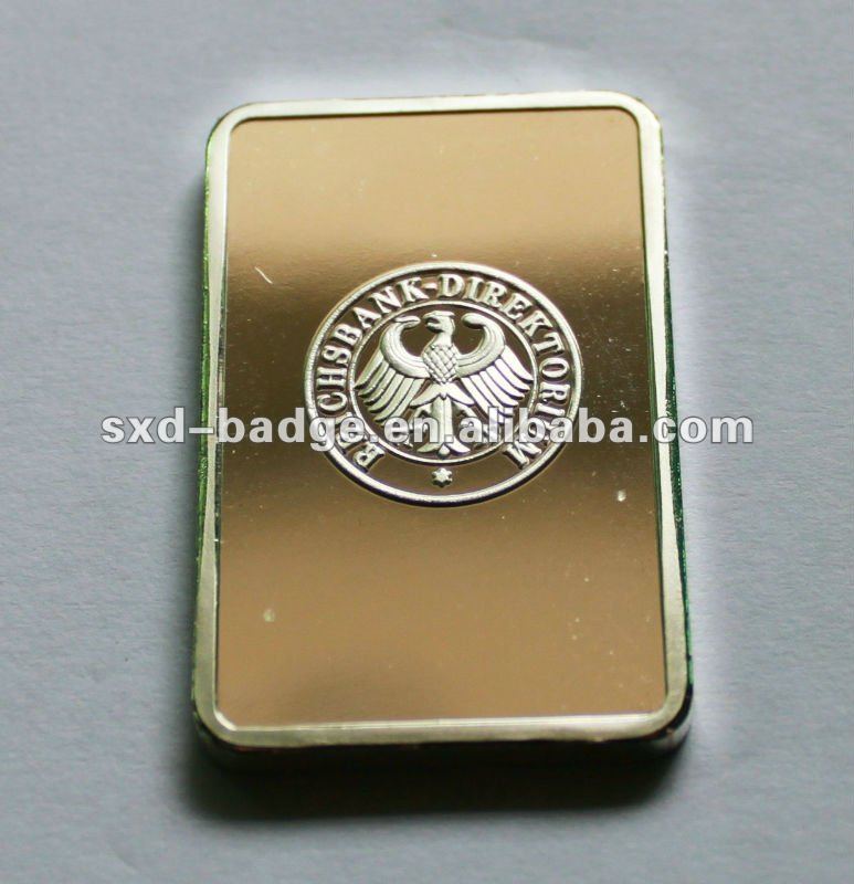 Souvenir Tungsten gold plated ingot for chinese style