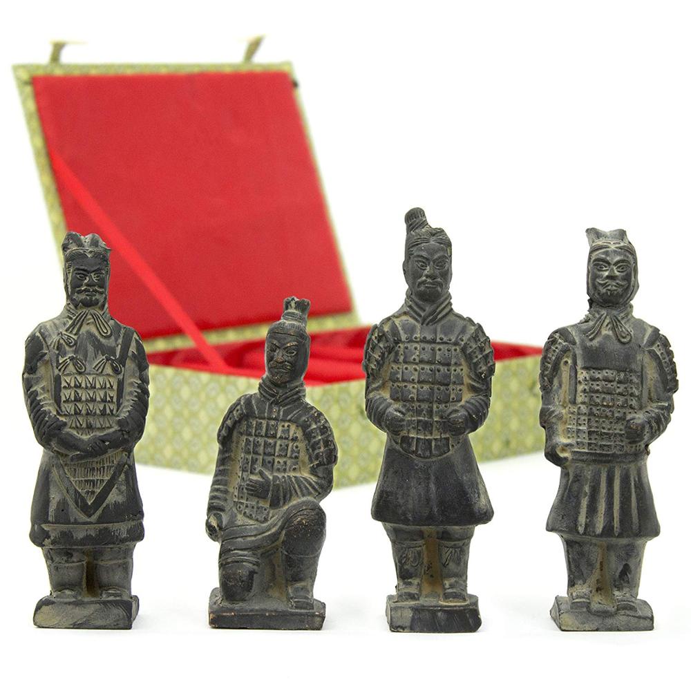Терракотовые статуи восточная мебель коробка из 4 Terra Cotta Warriors