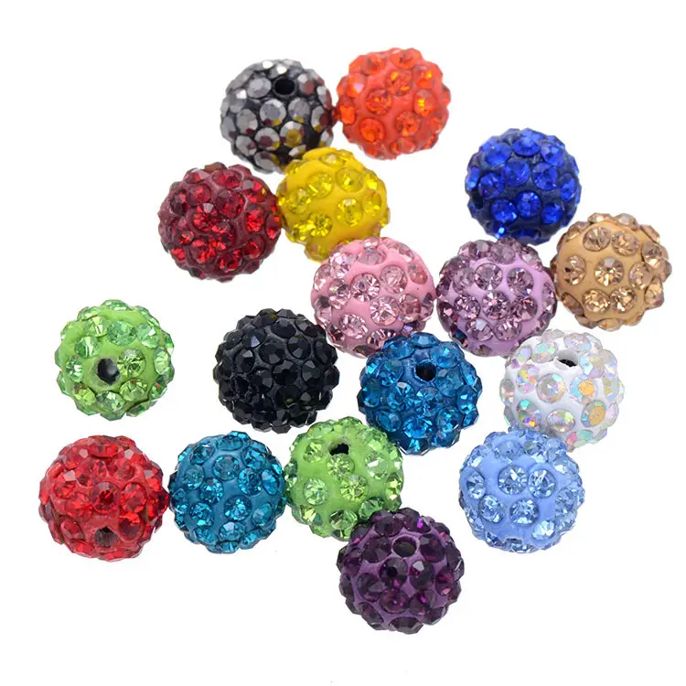 Disco Ball Beads, Grade Rhinestone Beads, Polymer Clay