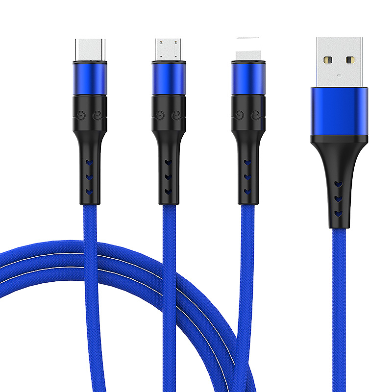 Оптовая продажа; Лидер продаж; Обувь, мобильный телефон, 3 в 1 Micro USB Lightning-USB Type-C для быстрой зарядки iPhone кабель USB C кабель нейлоновый материал