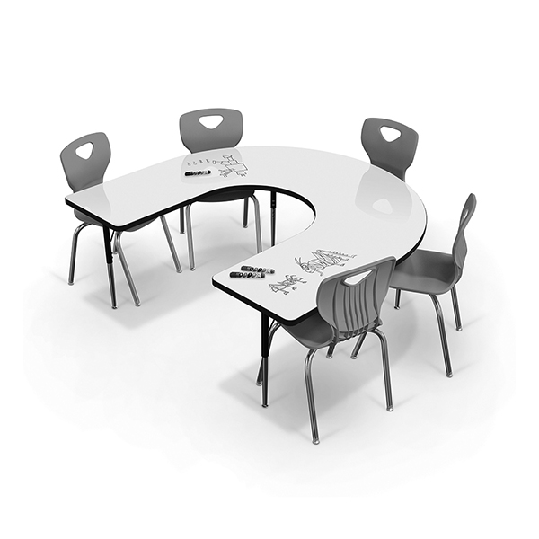 Школьная Подкова сухая стереть Whiteboard Activity Table and Chair Sets