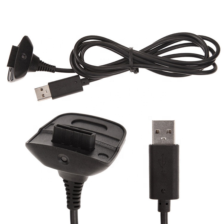 Черный зарядный USB-кабель для контроллера Xbox 360, сменный шнур зарядного устройства