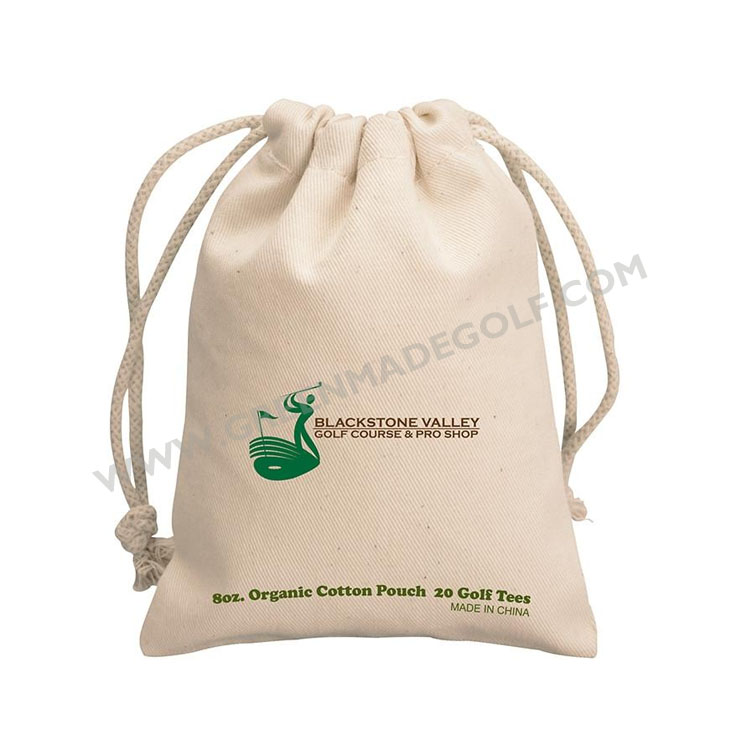 Golf tees with drawstring bag golf accessory small cotton golf bag